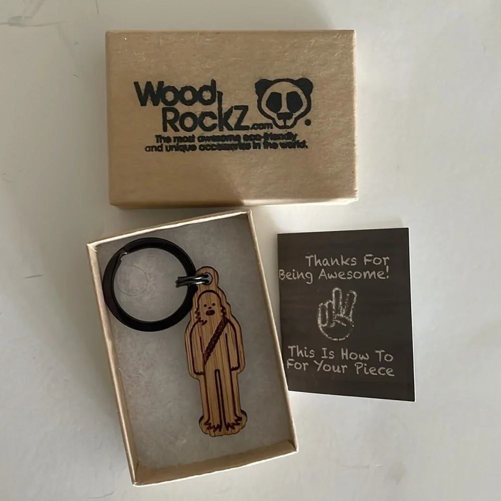 WoodRockz Bamboo Star Wars Chewbacca Keychain